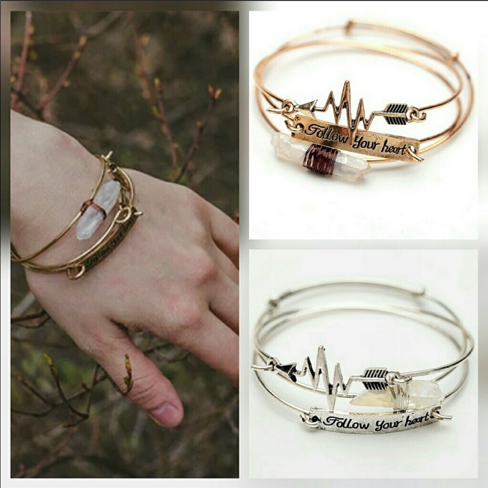 Bangle Bracelet Set - Follow Your Heart